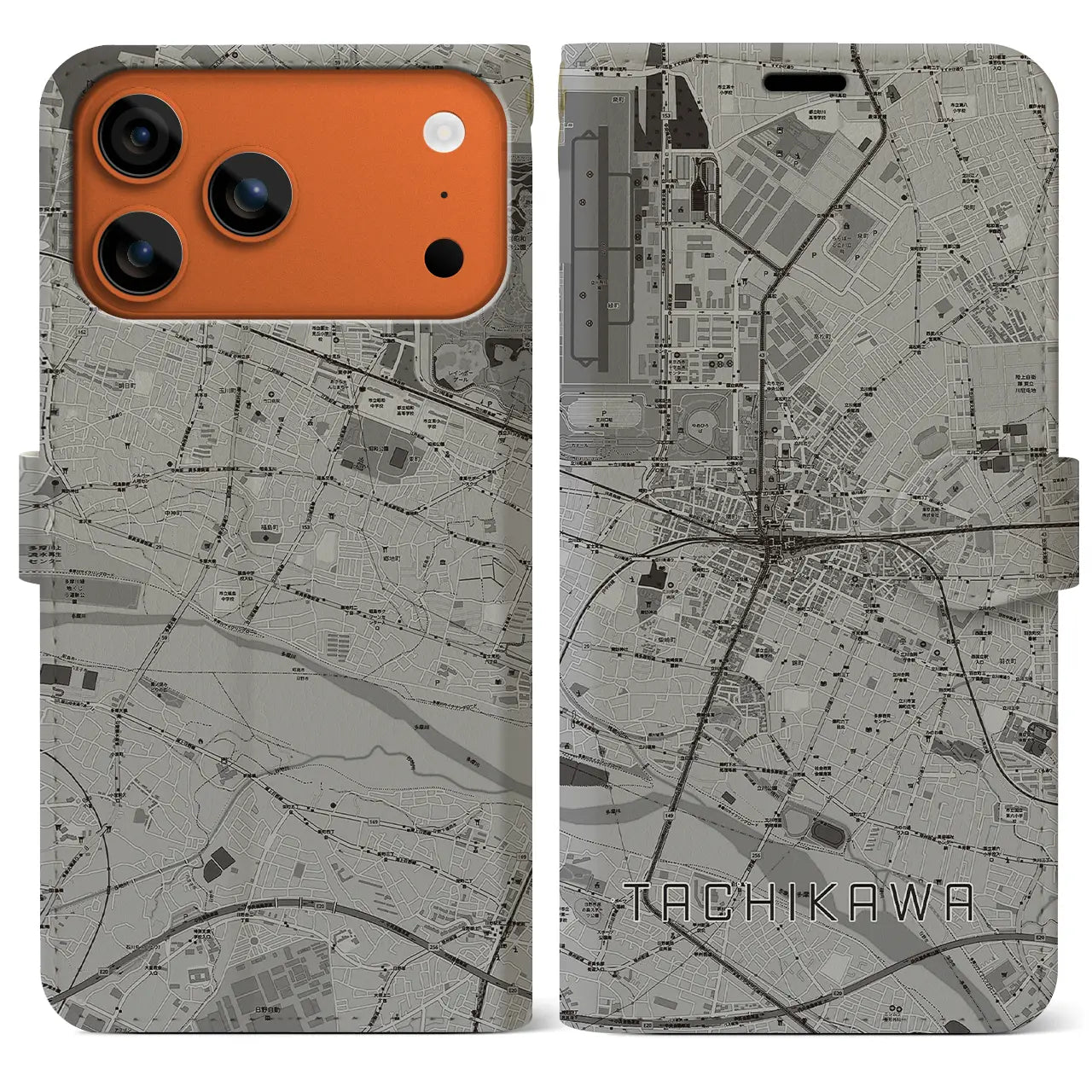 【立川(東京都)】地図柄iPhoneケース(手帳タイプ)