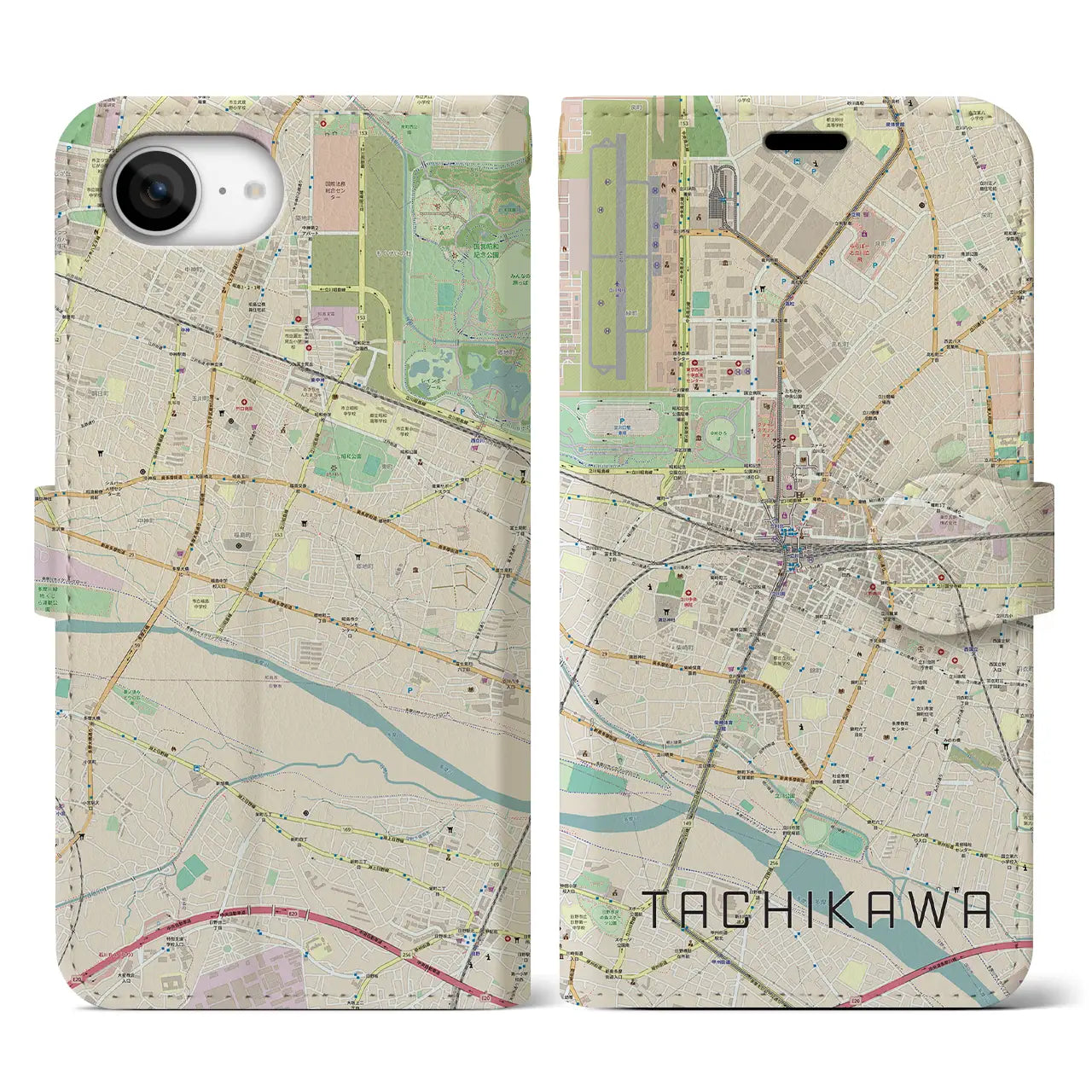 【立川(東京都)】地図柄iPhoneケース(手帳タイプ)