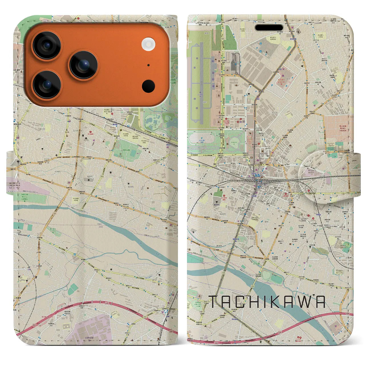 【立川(東京都)】地図柄iPhoneケース(手帳タイプ)