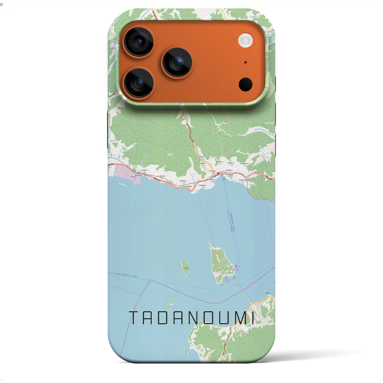 【忠海(広島県)】地図柄iPhoneケース(バックカバータイプ)ブラック・iPhone 17 Pro Max 用