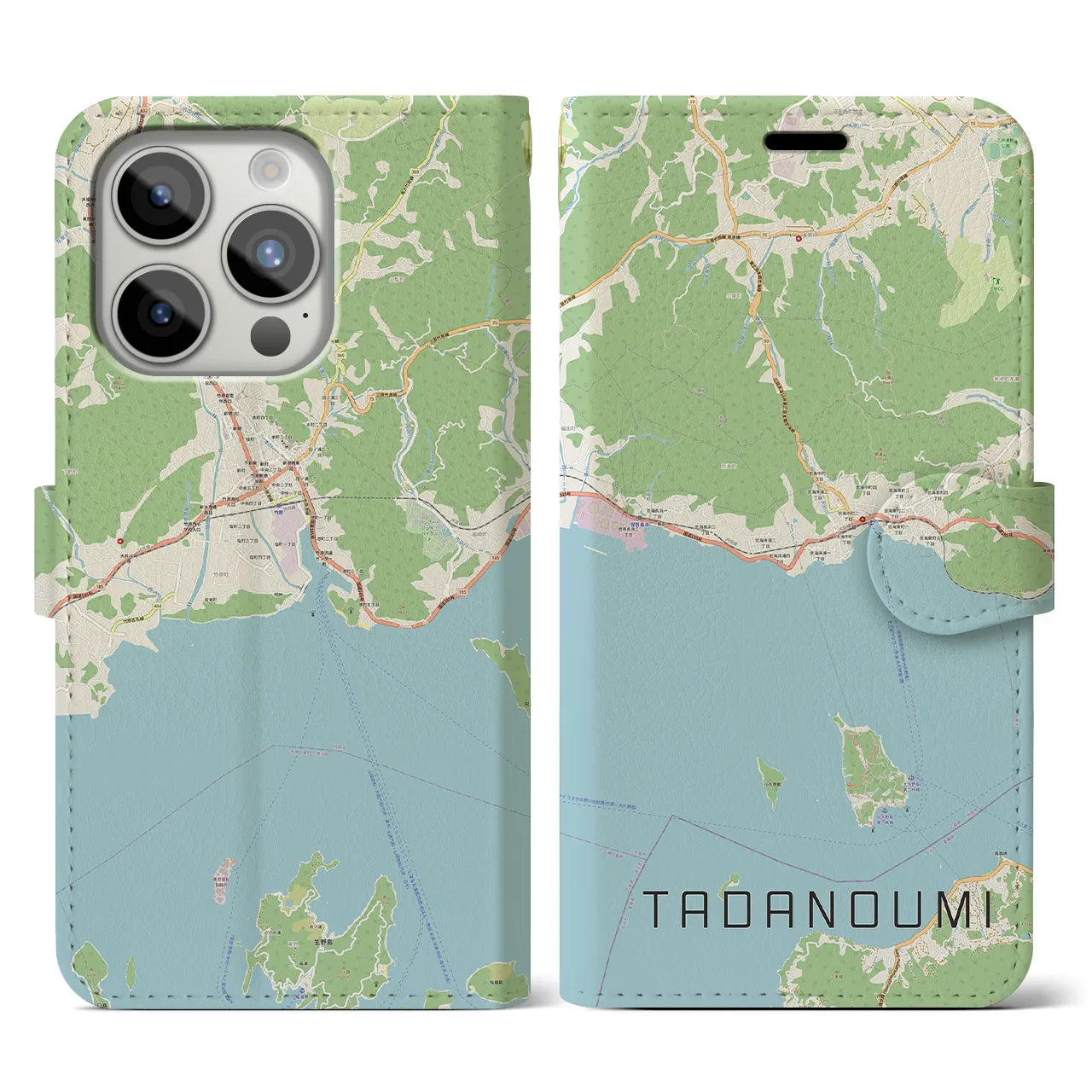 【忠海(広島県)】地図柄iPhoneケース(手帳タイプ)