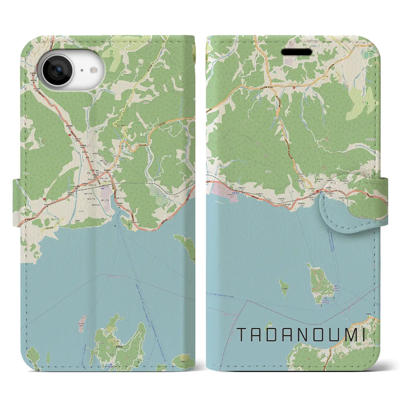 【忠海(広島県)】地図柄iPhoneケース(手帳タイプ)