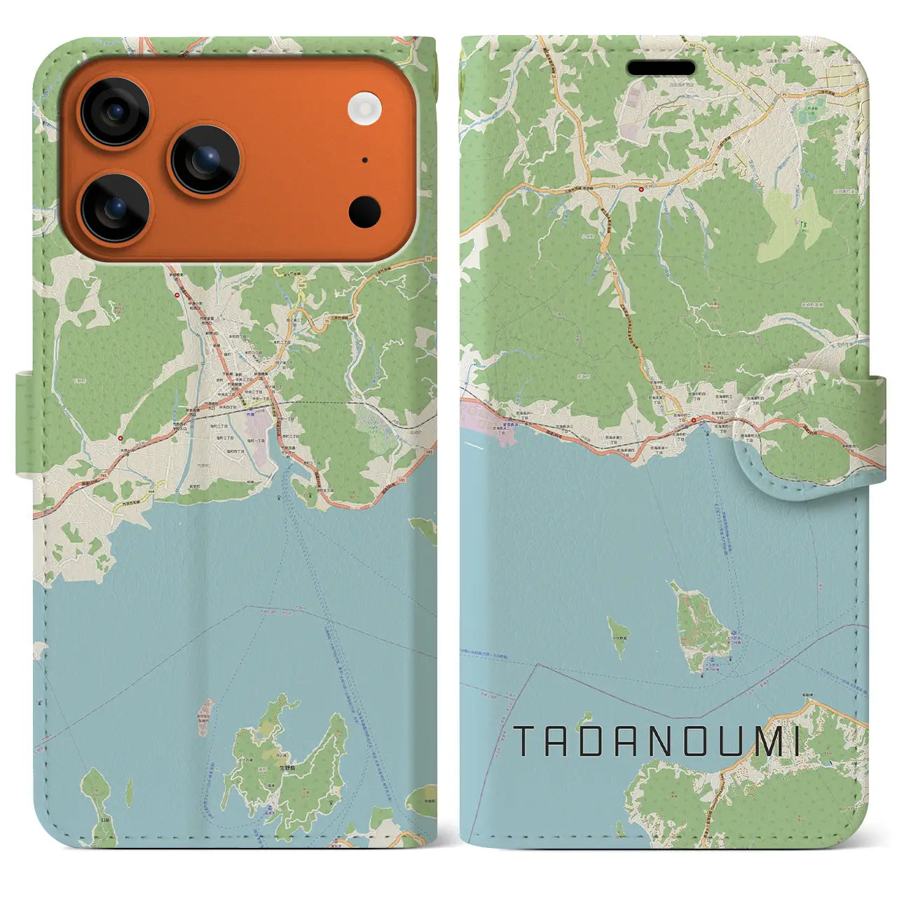【忠海(広島県)】地図柄iPhoneケース(手帳タイプ)