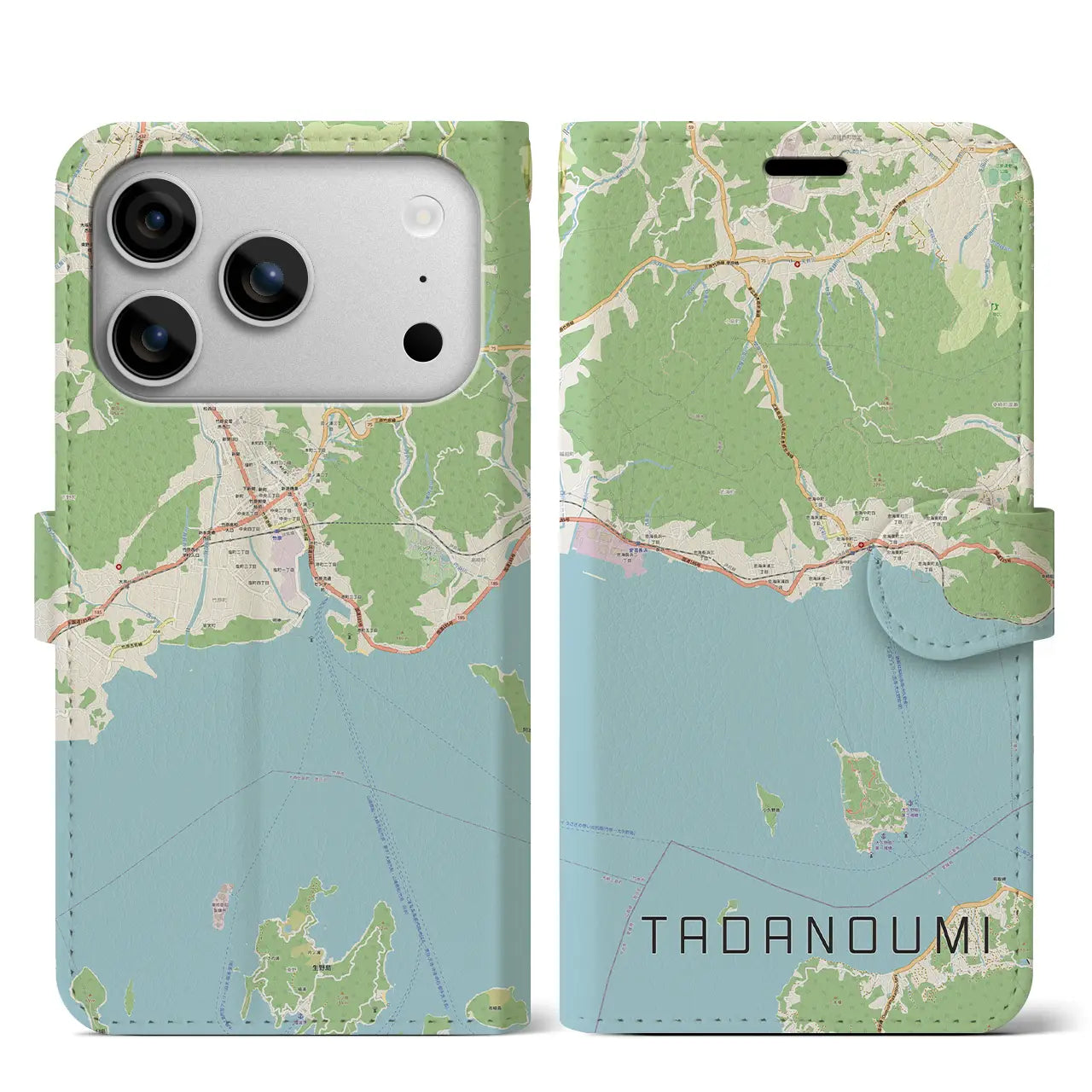 【忠海(広島県)】地図柄iPhoneケース(手帳タイプ)