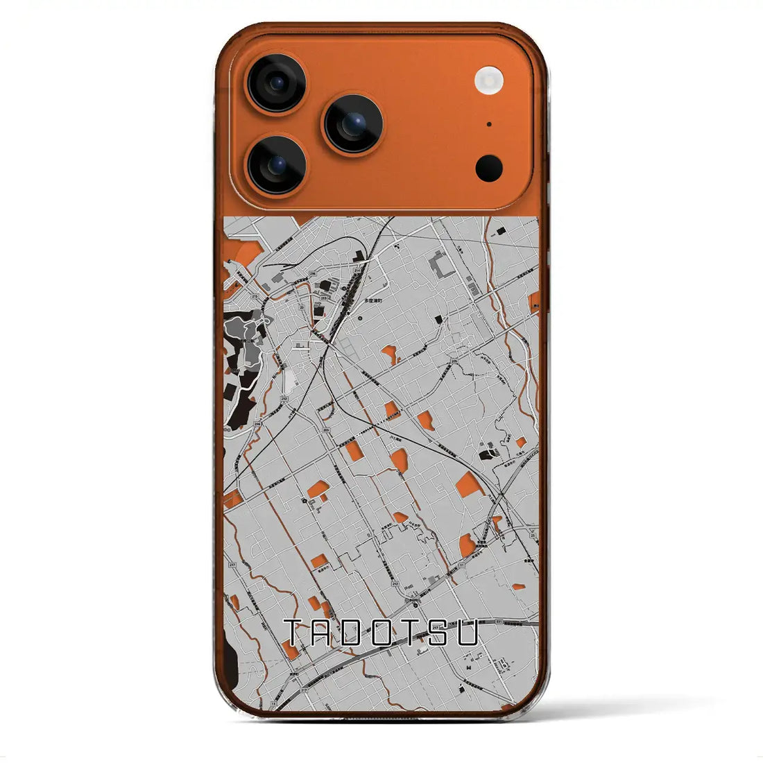 【多度津(香川県)】地図柄iPhoneケース(クリアタイプ)モノトーン・iPhone 17 Pro Max 用