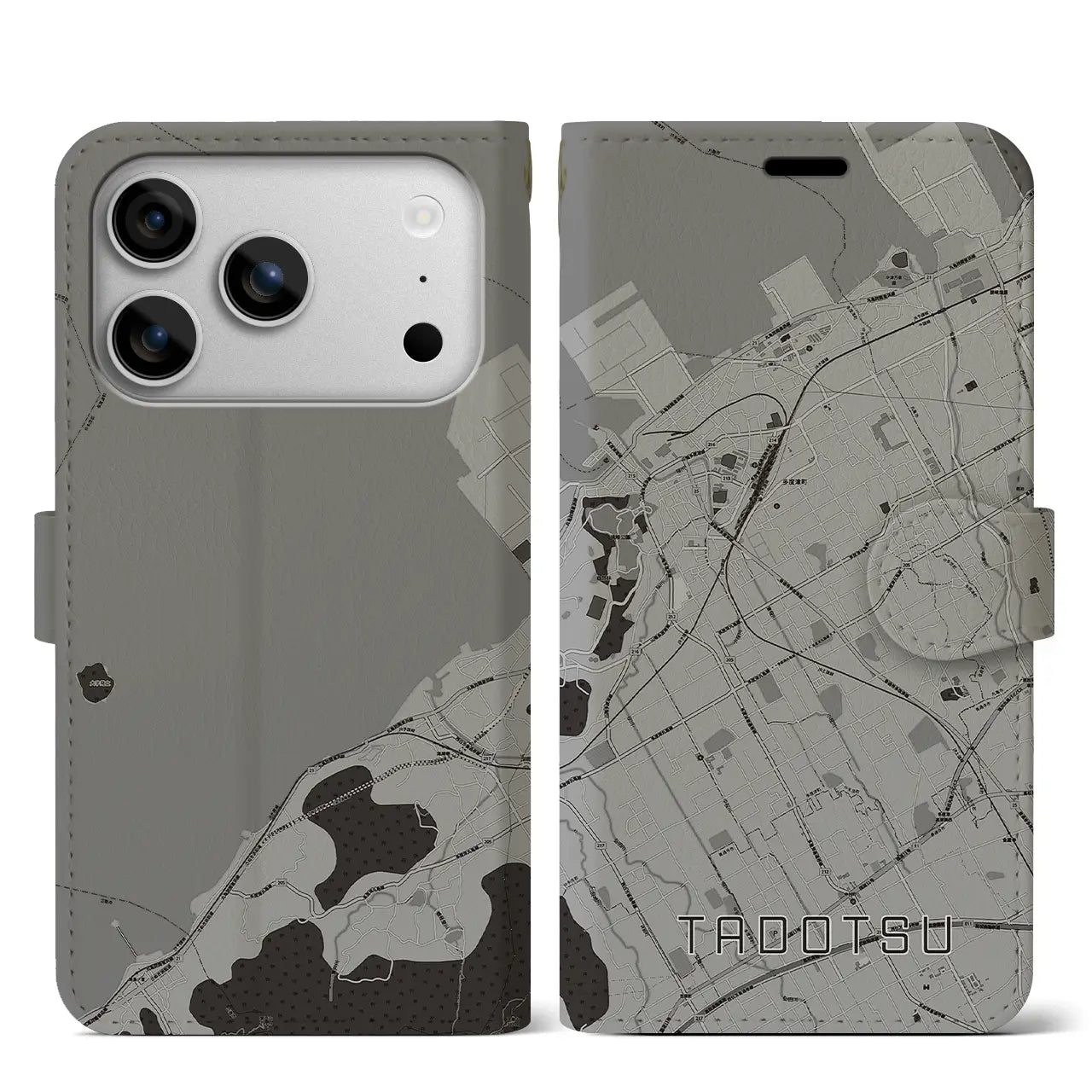 【多度津(香川県)】地図柄iPhoneケース(手帳タイプ)