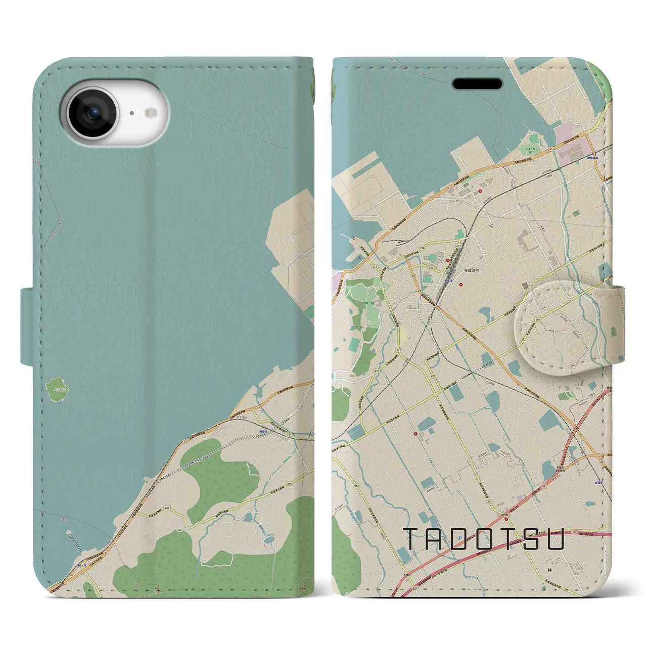 【多度津(香川県)】地図柄iPhoneケース(手帳タイプ)