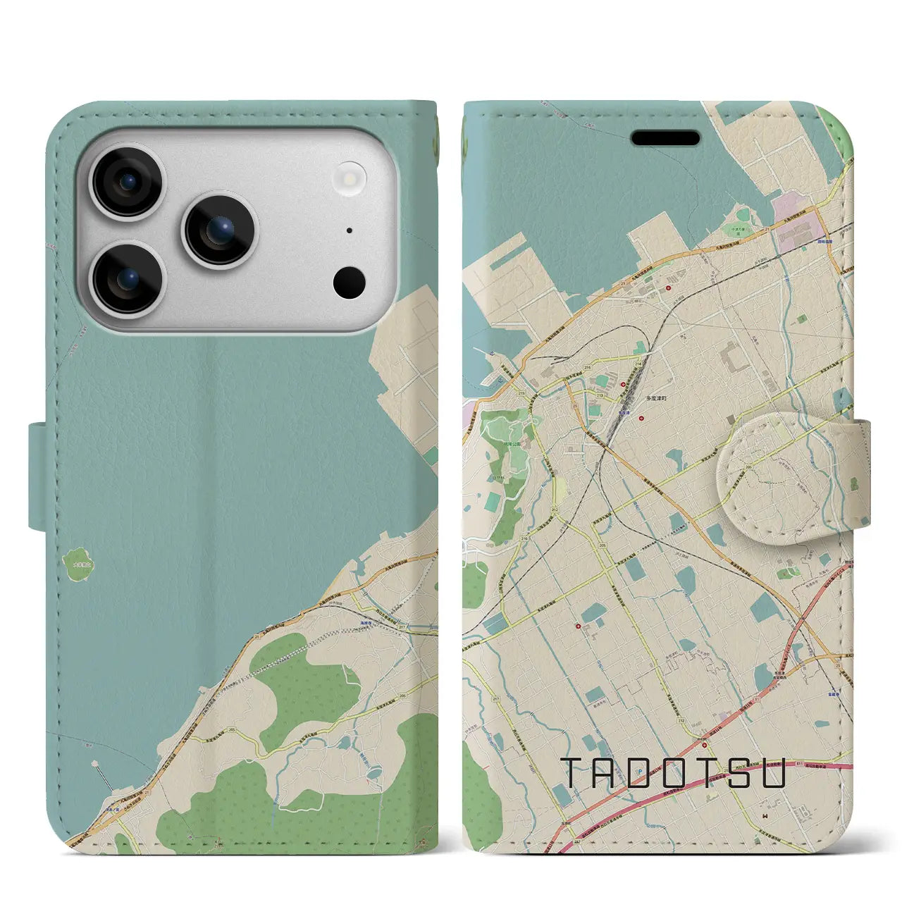 【多度津(香川県)】地図柄iPhoneケース(手帳タイプ)