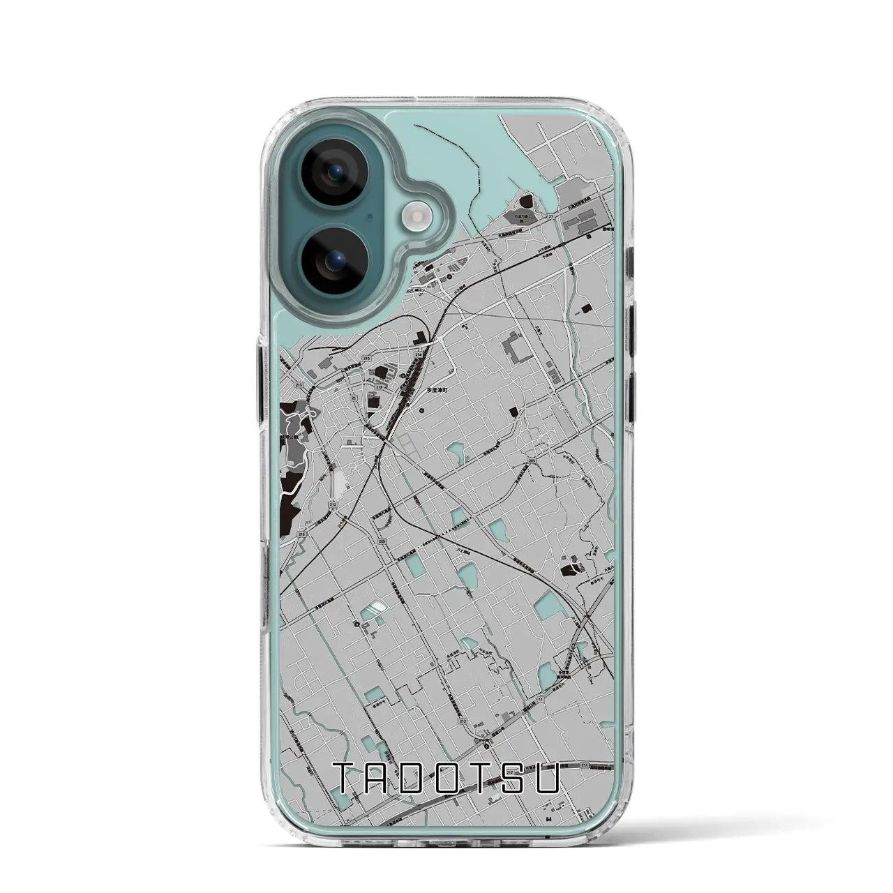 【多度津(香川県)】地図柄iPhoneケース(MagSafeタイプ)モノトーン・iPhone 16 Pro 用