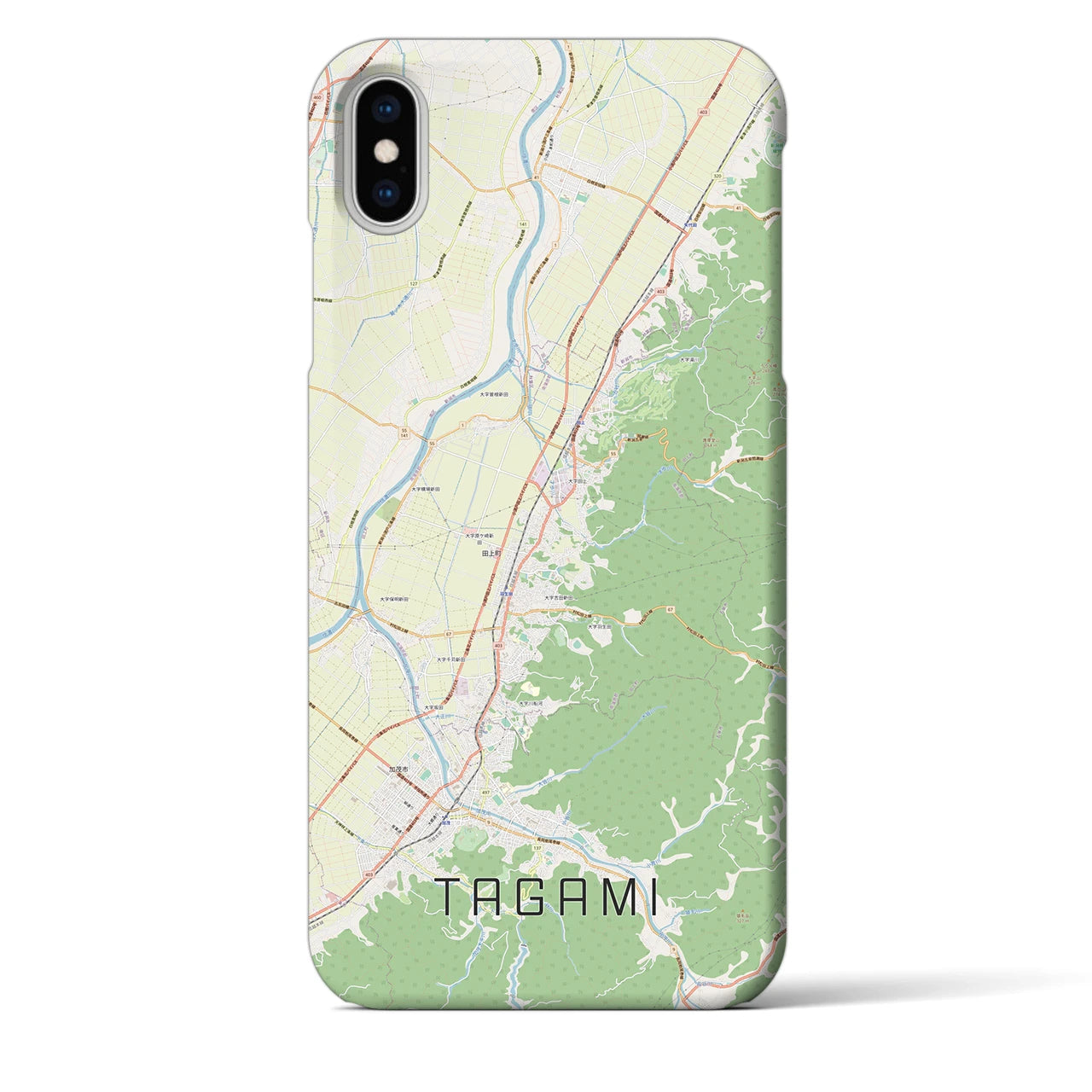 【田上(新潟県)】地図柄iPhoneケース(バックカバータイプ)