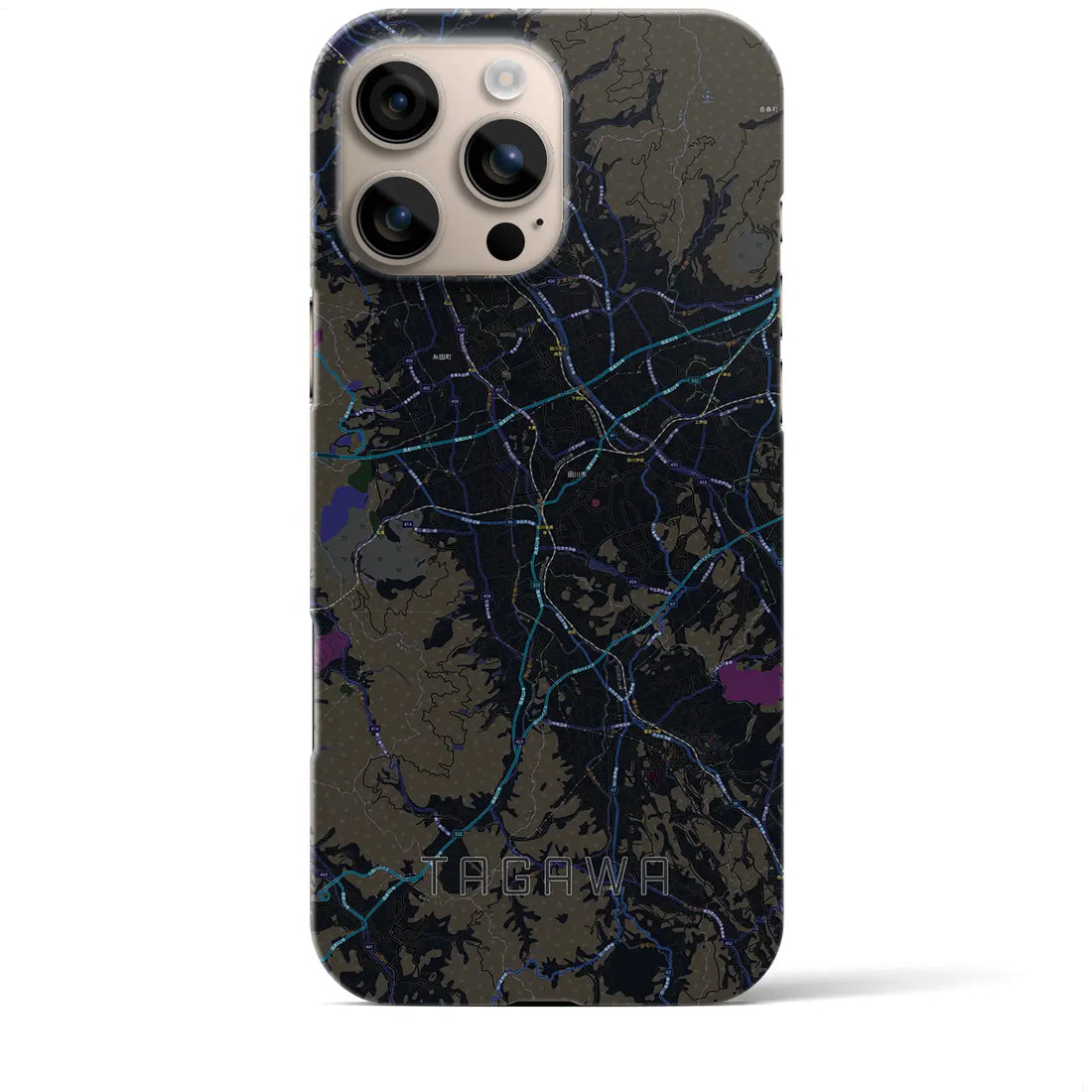 【田川(福岡県)】地図柄iPhoneケース(バックカバータイプ)