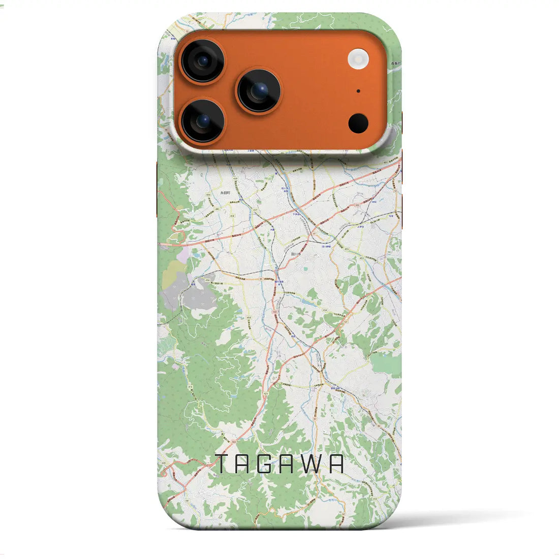 【田川(福岡県)】地図柄iPhoneケース(バックカバータイプ)ナチュラル・iPhone 17 Pro Max 用