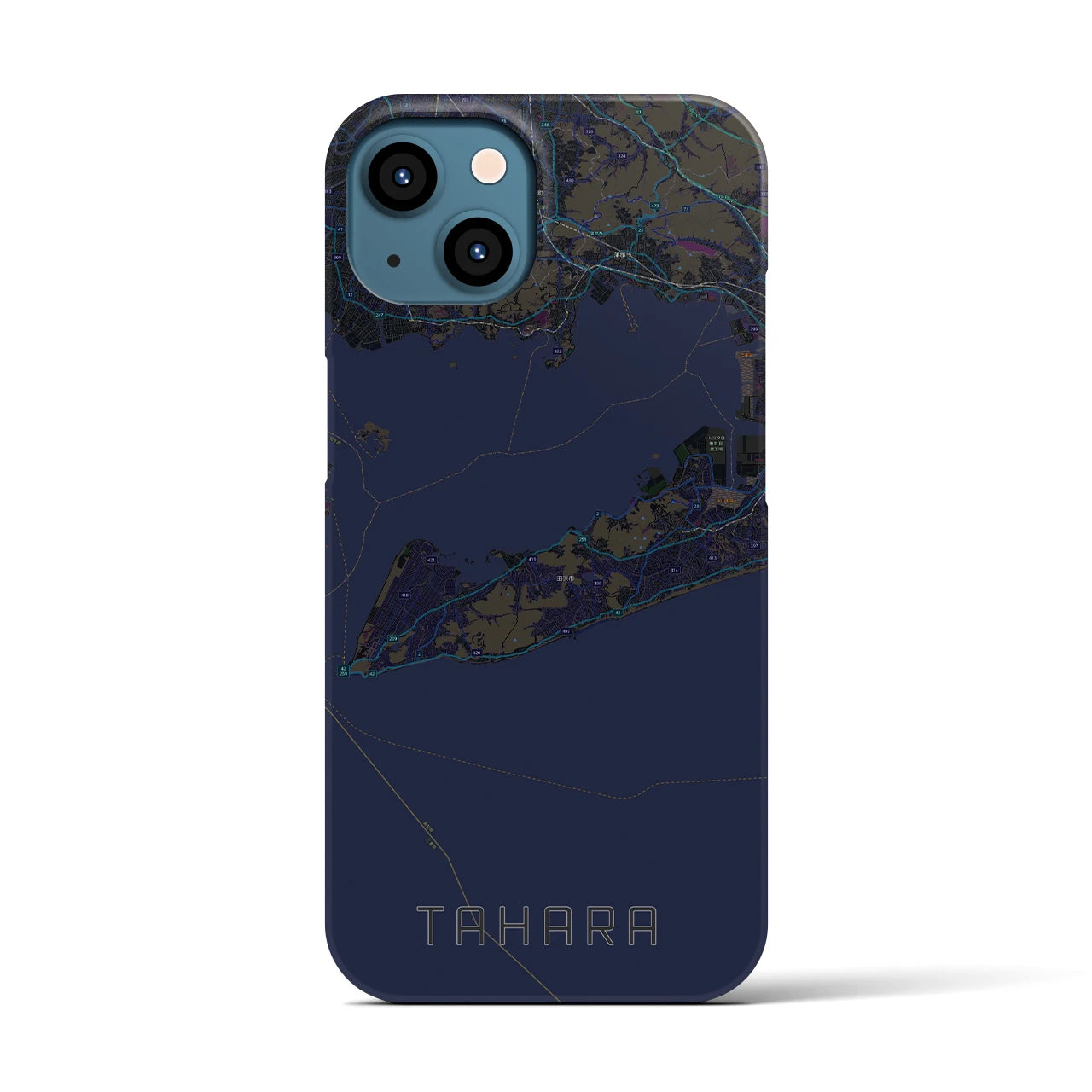 【田原(愛知県)】地図柄iPhoneケース(バックカバータイプ)