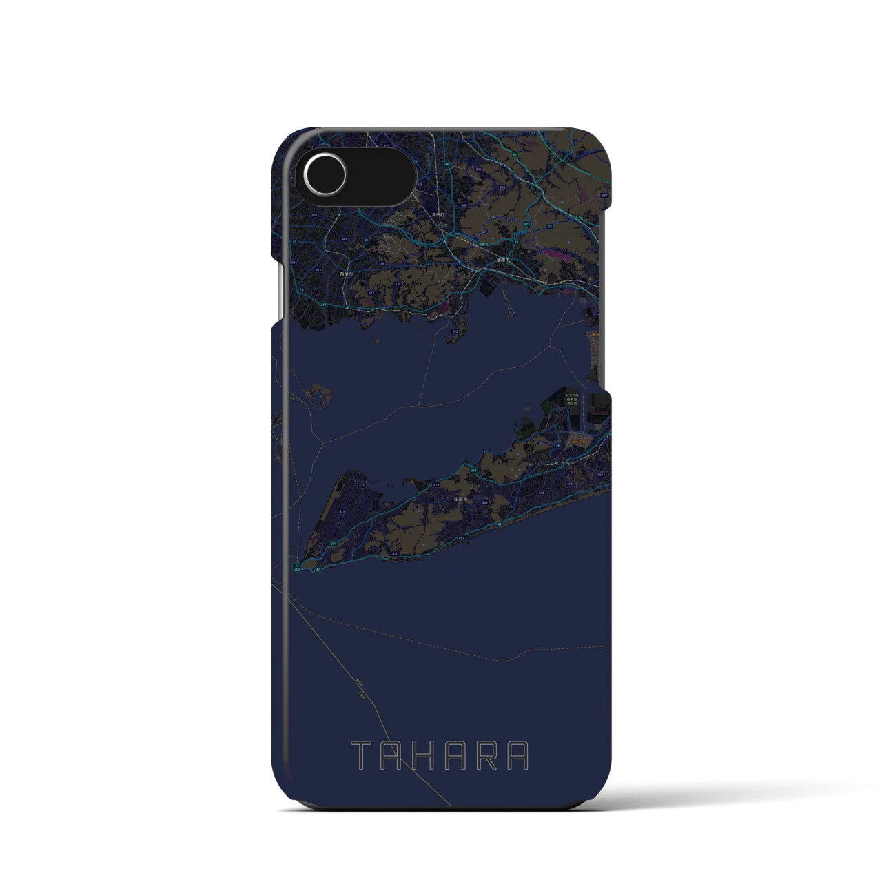 【田原(愛知県)】地図柄iPhoneケース(バックカバータイプ)