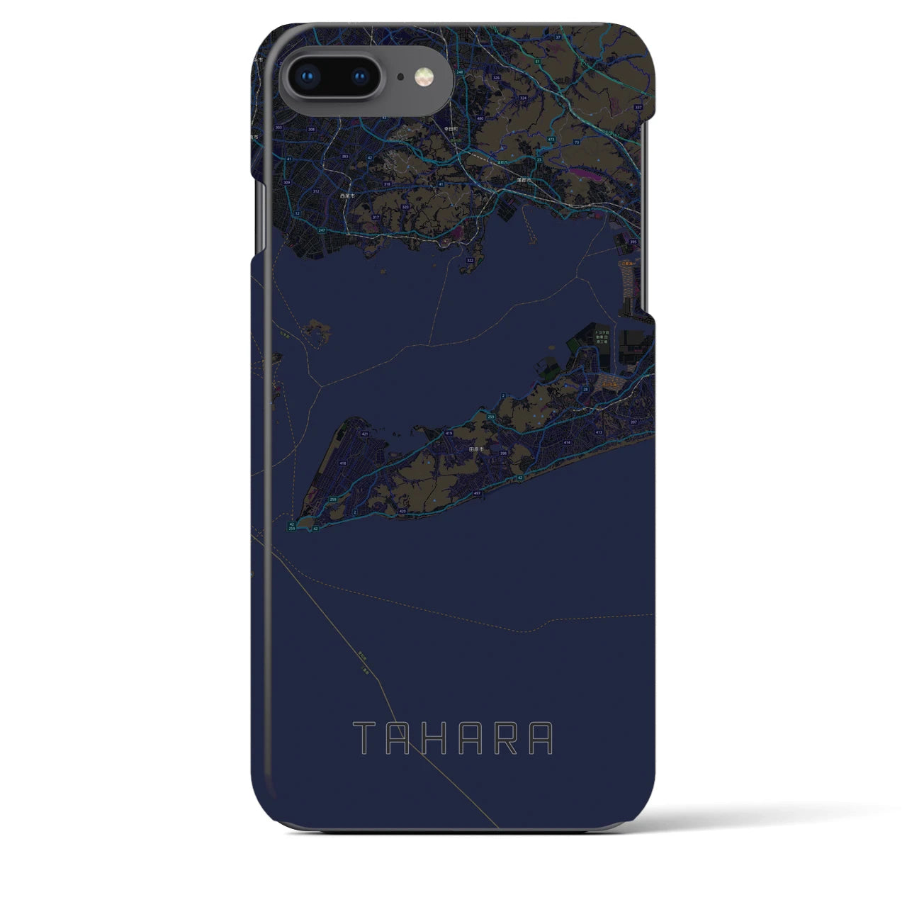 【田原(愛知県)】地図柄iPhoneケース(バックカバータイプ)