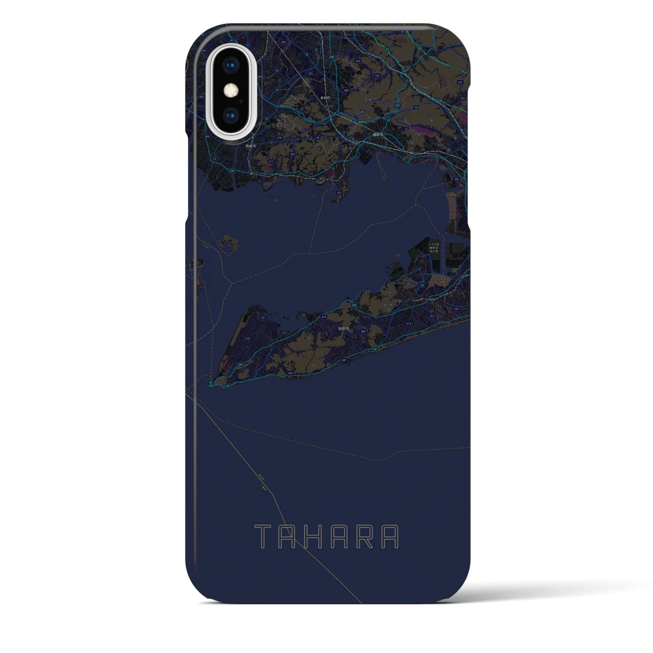 【田原(愛知県)】地図柄iPhoneケース(バックカバータイプ)