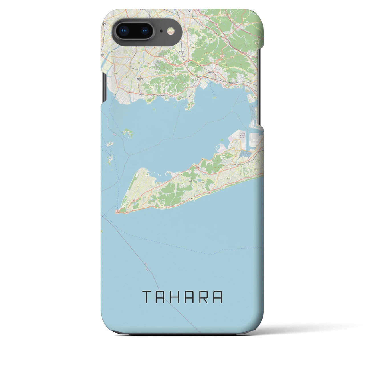 【田原(愛知県)】地図柄iPhoneケース(バックカバータイプ)