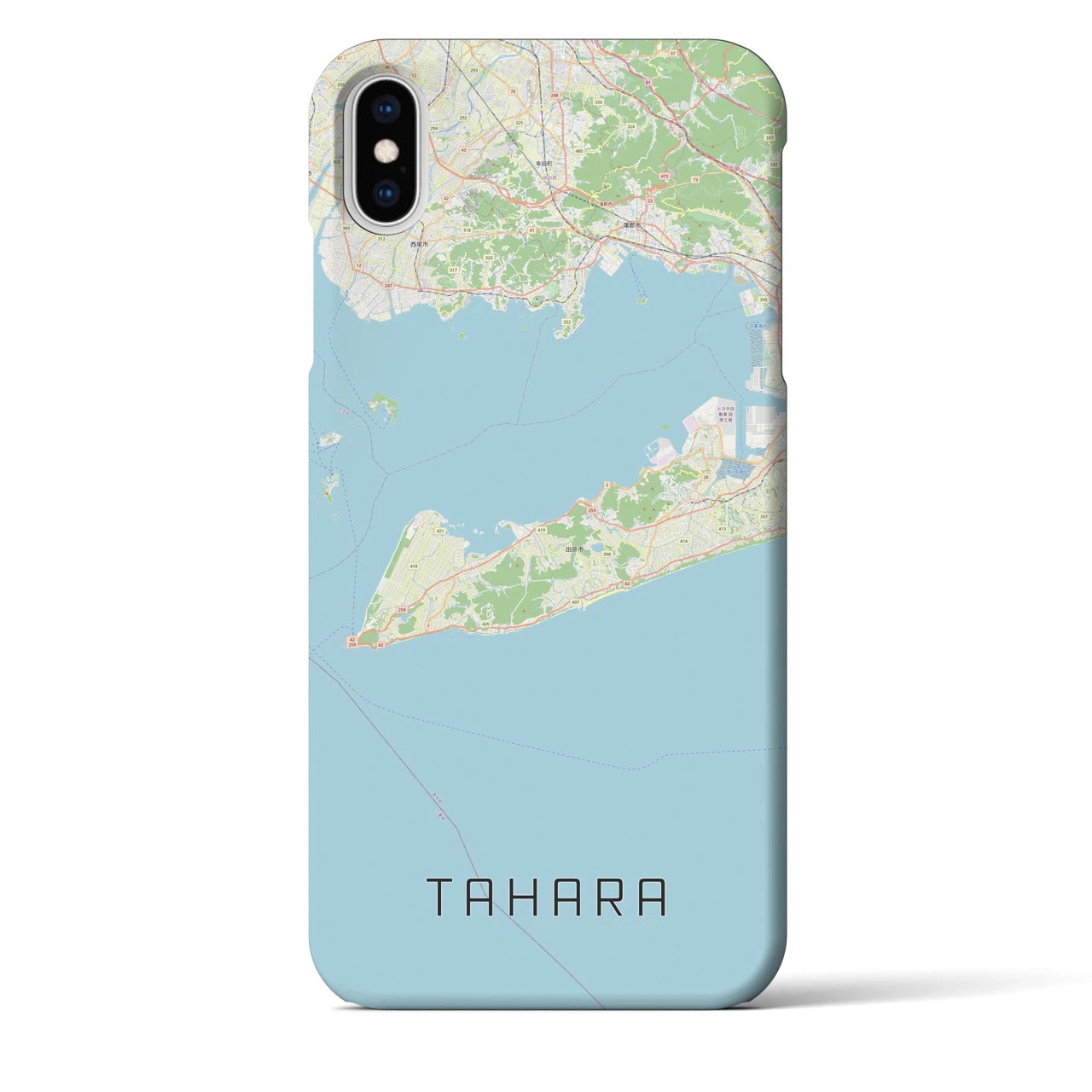 【田原(愛知県)】地図柄iPhoneケース(バックカバータイプ)