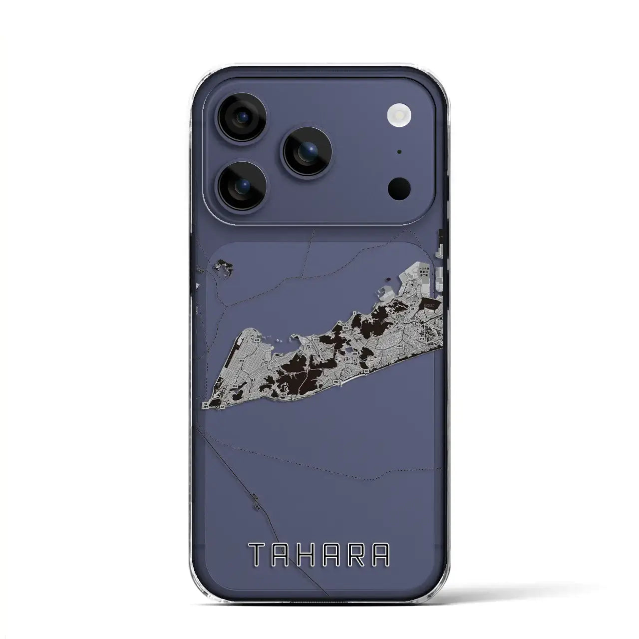 【田原(愛知県)】地図柄iPhoneケース(クリアタイプ)モノトーン・iPhone 17 Pro Max 用