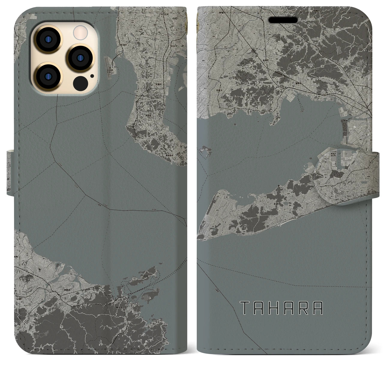 【田原(愛知県)】地図柄iPhoneケース(手帳タイプ)