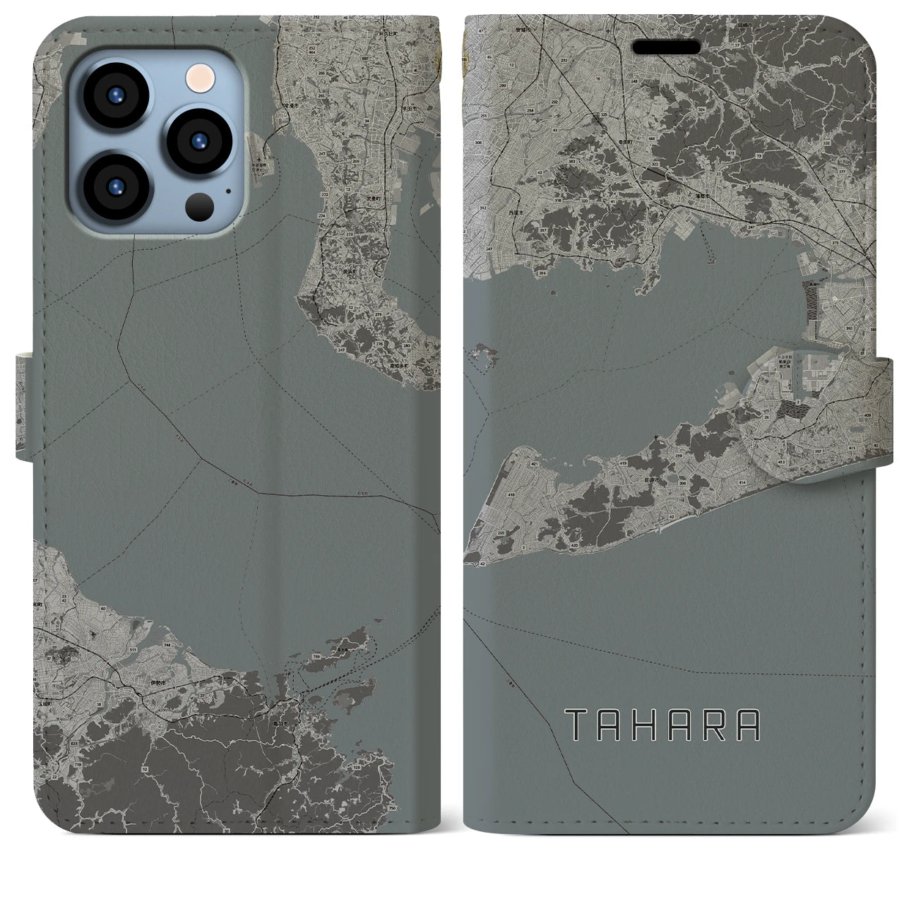 【田原(愛知県)】地図柄iPhoneケース(手帳タイプ)