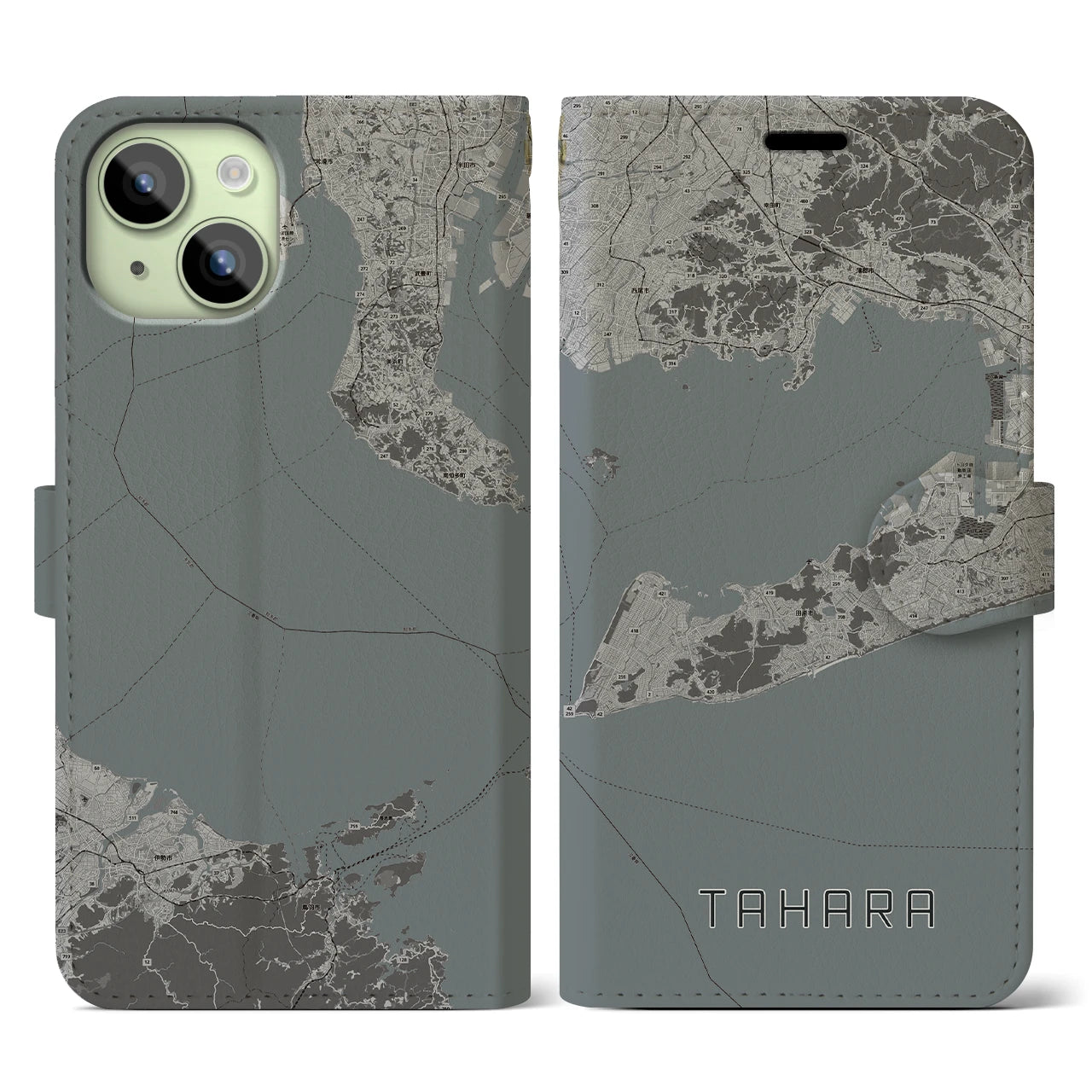 【田原(愛知県)】地図柄iPhoneケース(手帳タイプ)