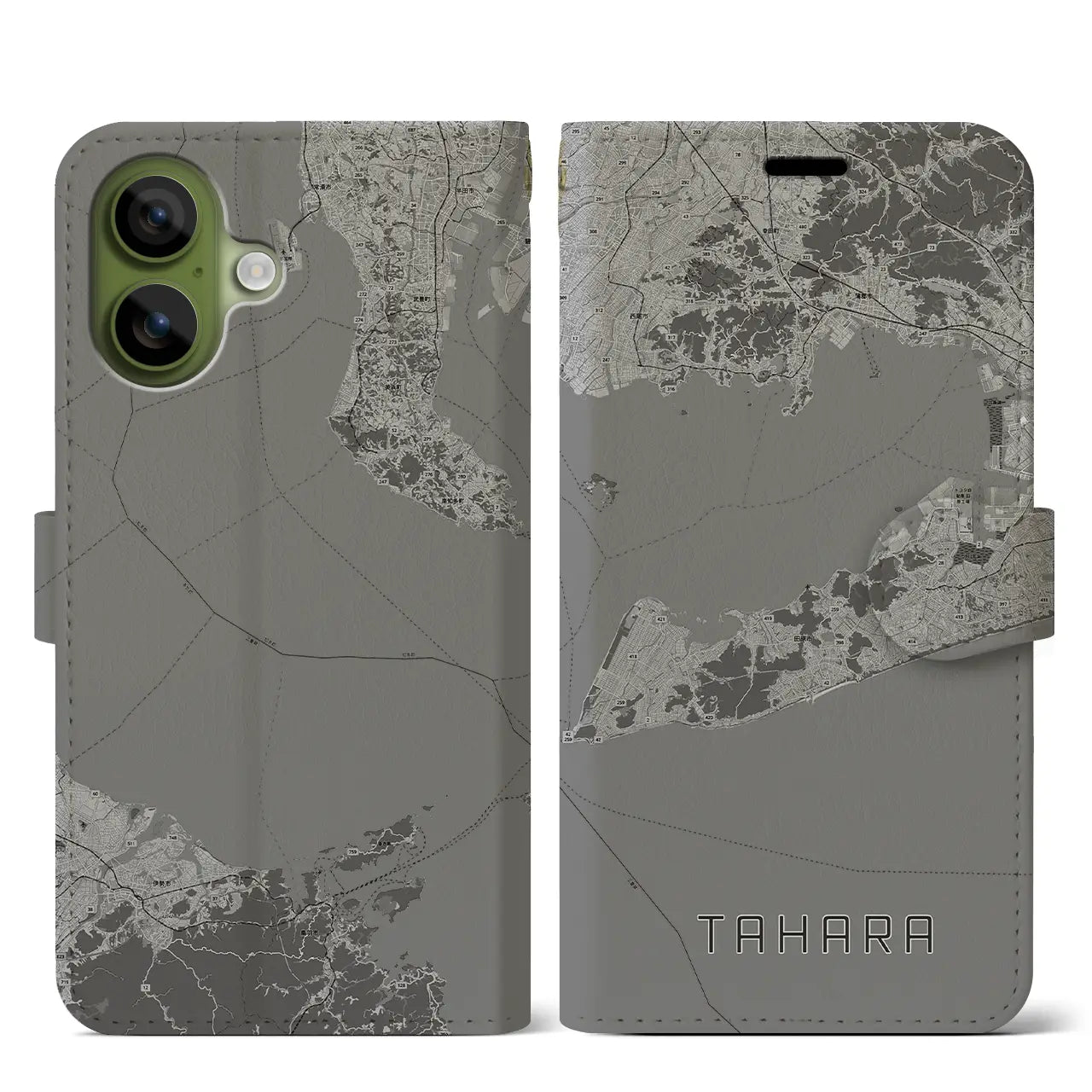 【田原(愛知県)】地図柄iPhoneケース(手帳タイプ)