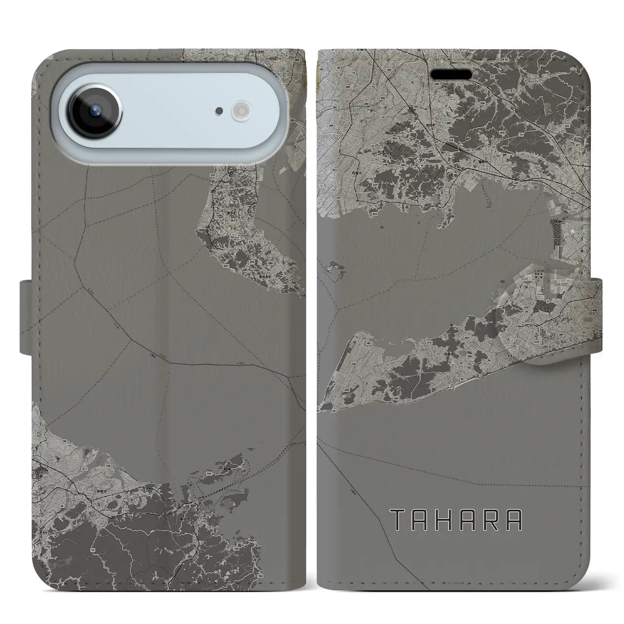 【田原(愛知県)】地図柄iPhoneケース(手帳タイプ)