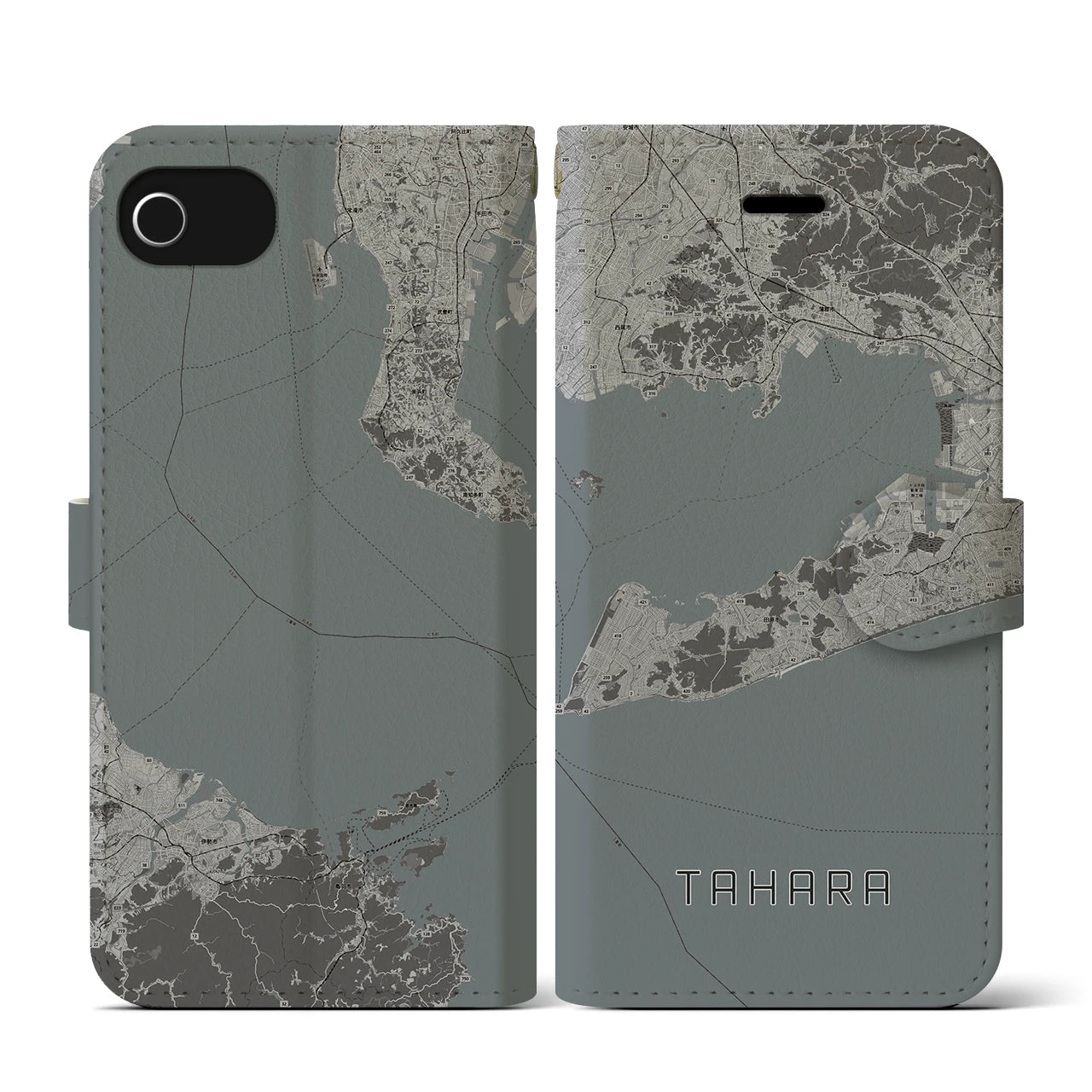 【田原(愛知県)】地図柄iPhoneケース(手帳タイプ)