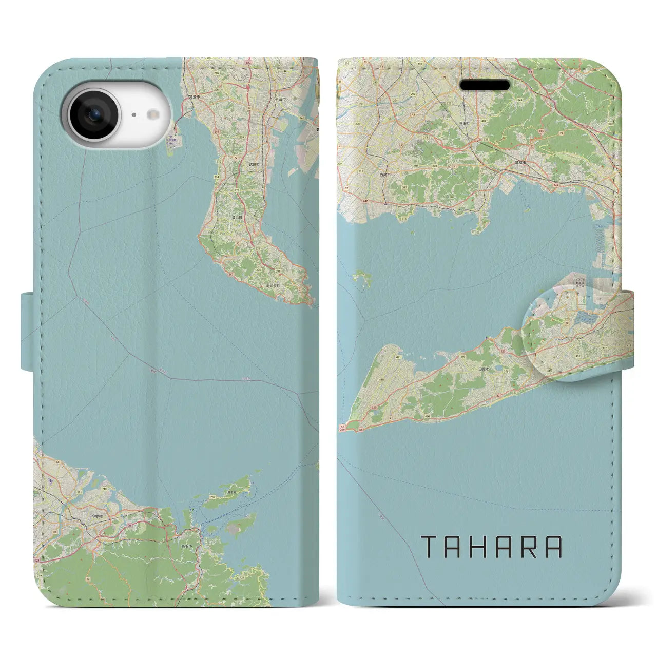 【田原(愛知県)】地図柄iPhoneケース(手帳タイプ)