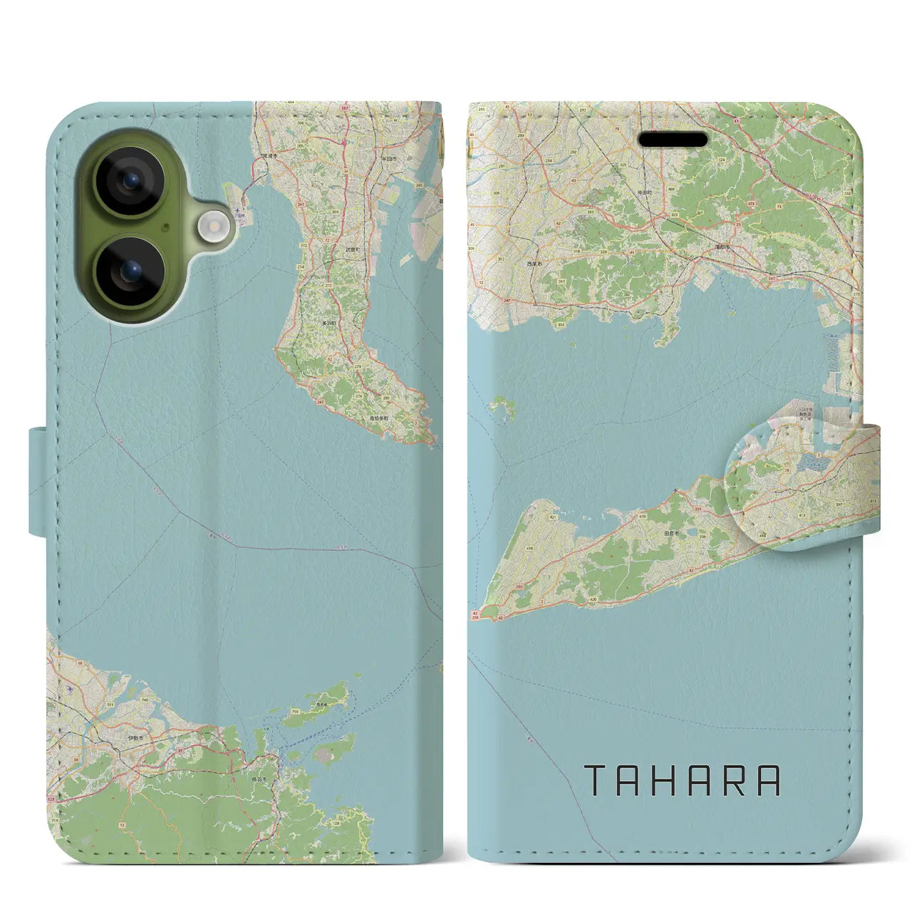 【田原(愛知県)】地図柄iPhoneケース(手帳タイプ)