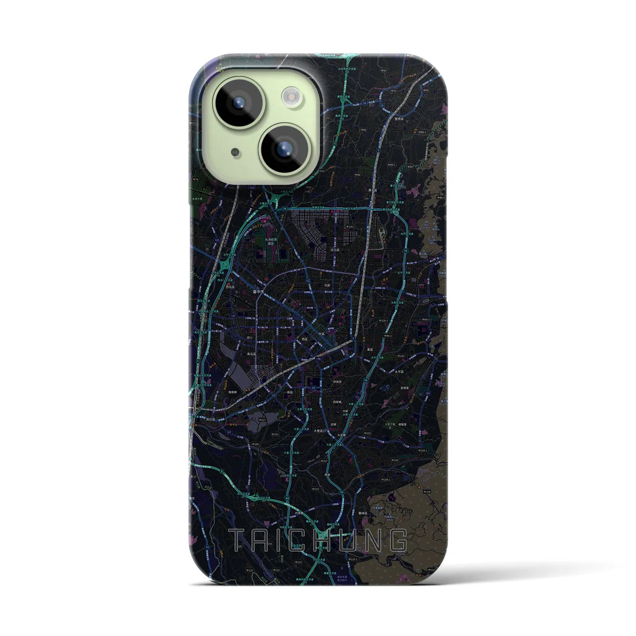 【台中(台湾)】地図柄iPhoneケース(バックカバータイプ)