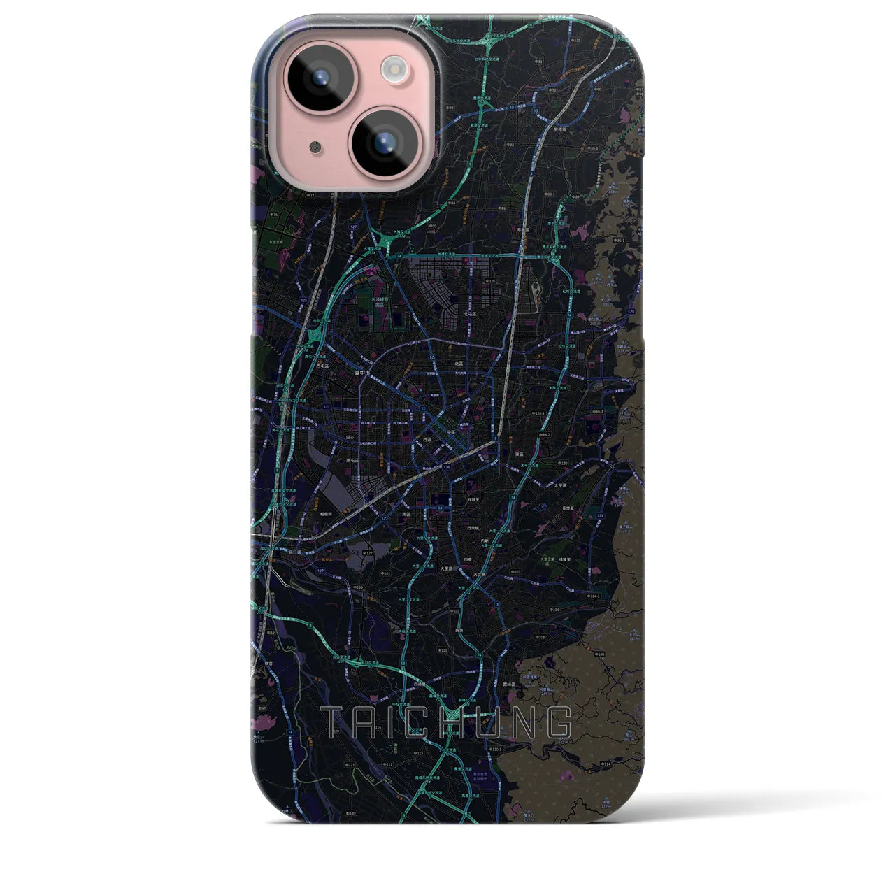 【台中(台湾)】地図柄iPhoneケース(バックカバータイプ)