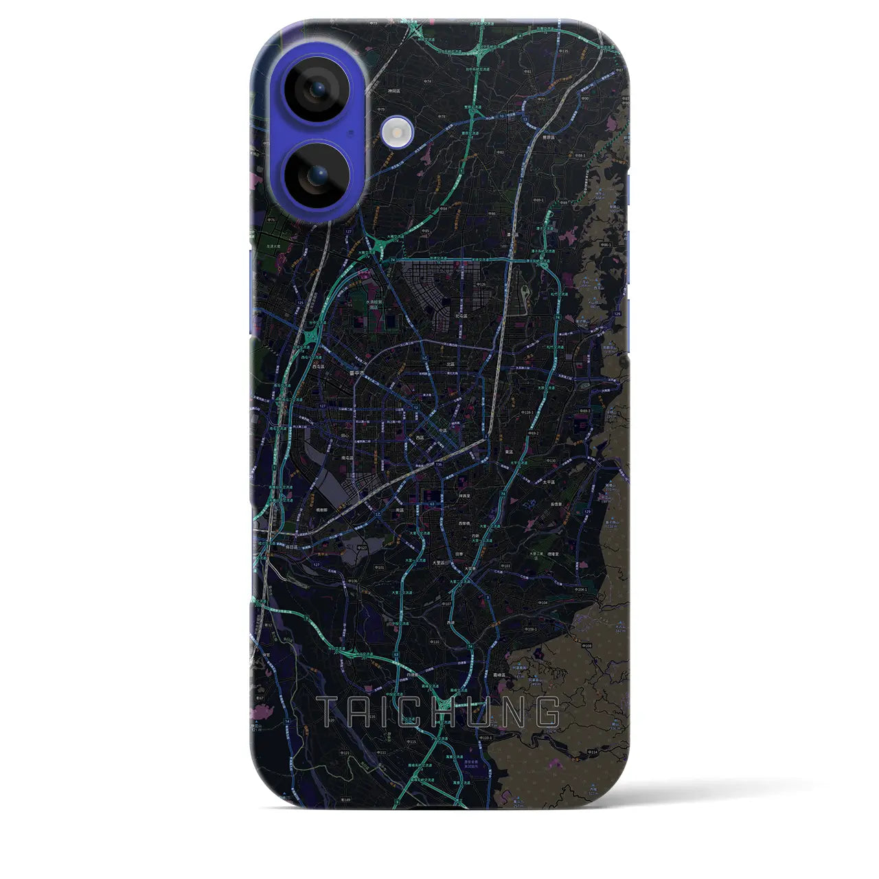 【台中(台湾)】地図柄iPhoneケース(バックカバータイプ)