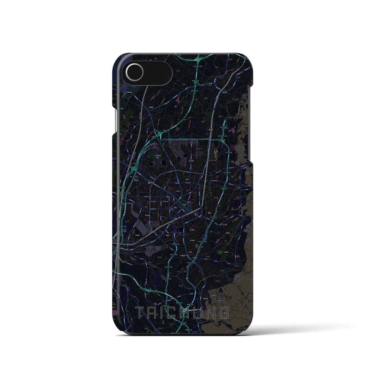 【台中(台湾)】地図柄iPhoneケース(バックカバータイプ)