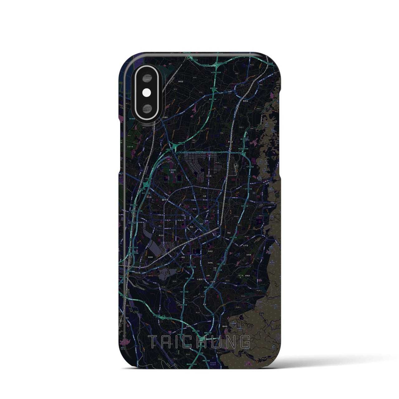 【台中(台湾)】地図柄iPhoneケース(バックカバータイプ)