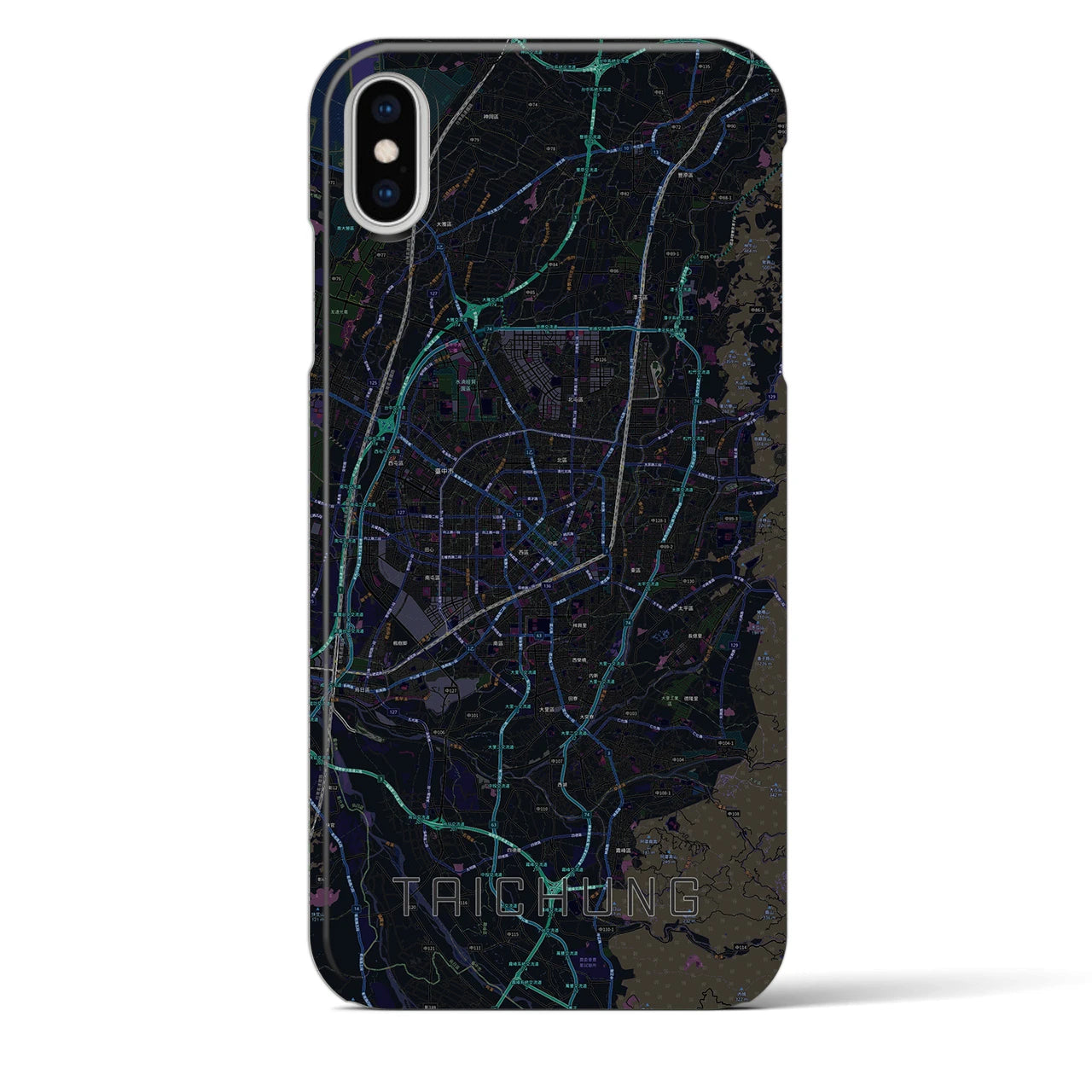 【台中(台湾)】地図柄iPhoneケース(バックカバータイプ)