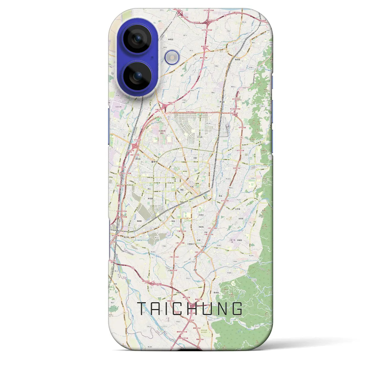 【台中(台湾)】地図柄iPhoneケース(バックカバータイプ)ナチュラル・iPhone 16 Pro Max 用