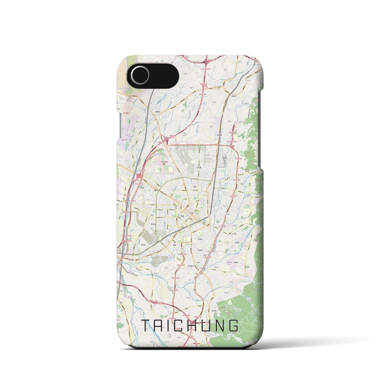 【台中(台湾)】地図柄iPhoneケース(バックカバータイプ)