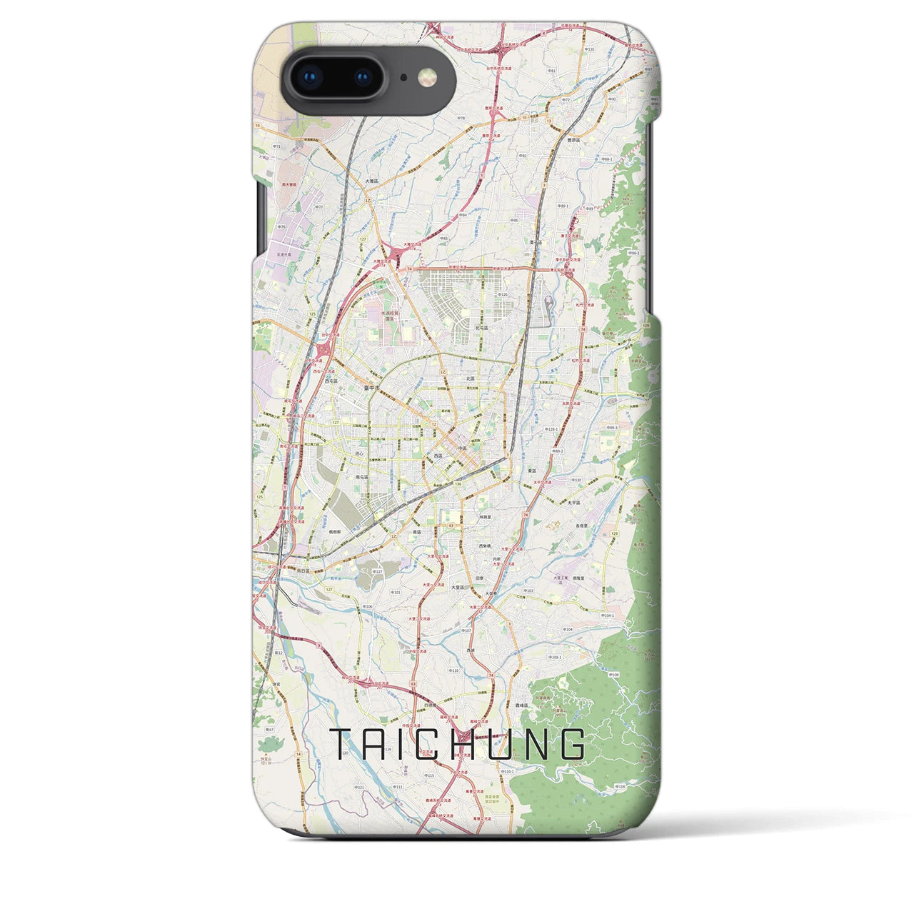 【台中(台湾)】地図柄iPhoneケース(バックカバータイプ)