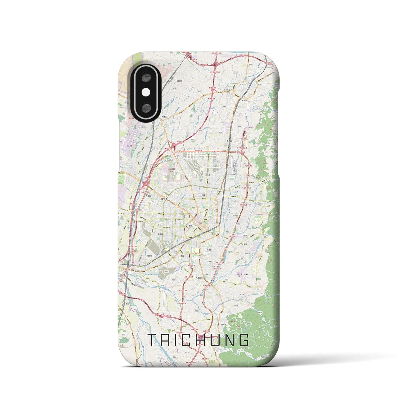 【台中(台湾)】地図柄iPhoneケース(バックカバータイプ)