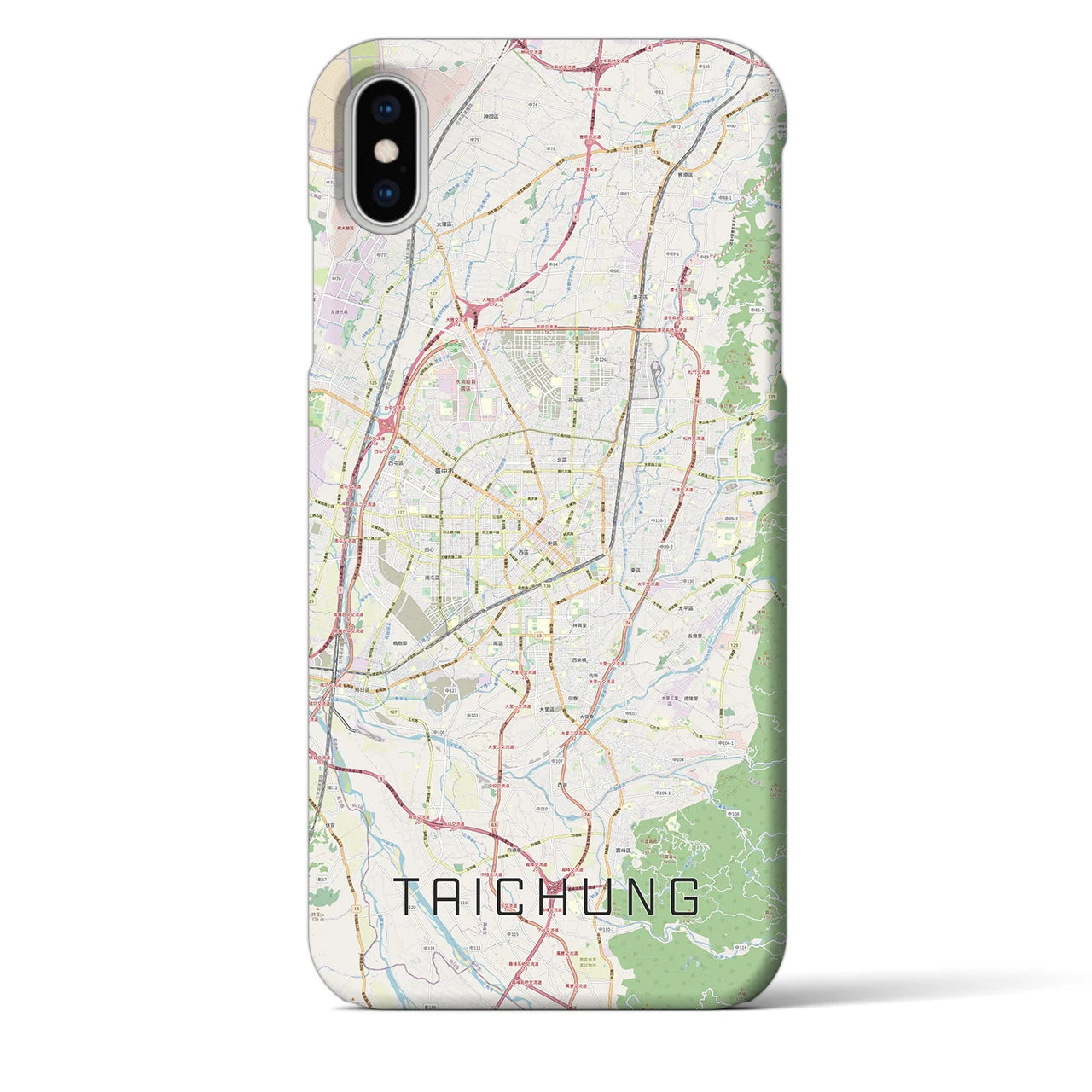 【台中(台湾)】地図柄iPhoneケース(バックカバータイプ)