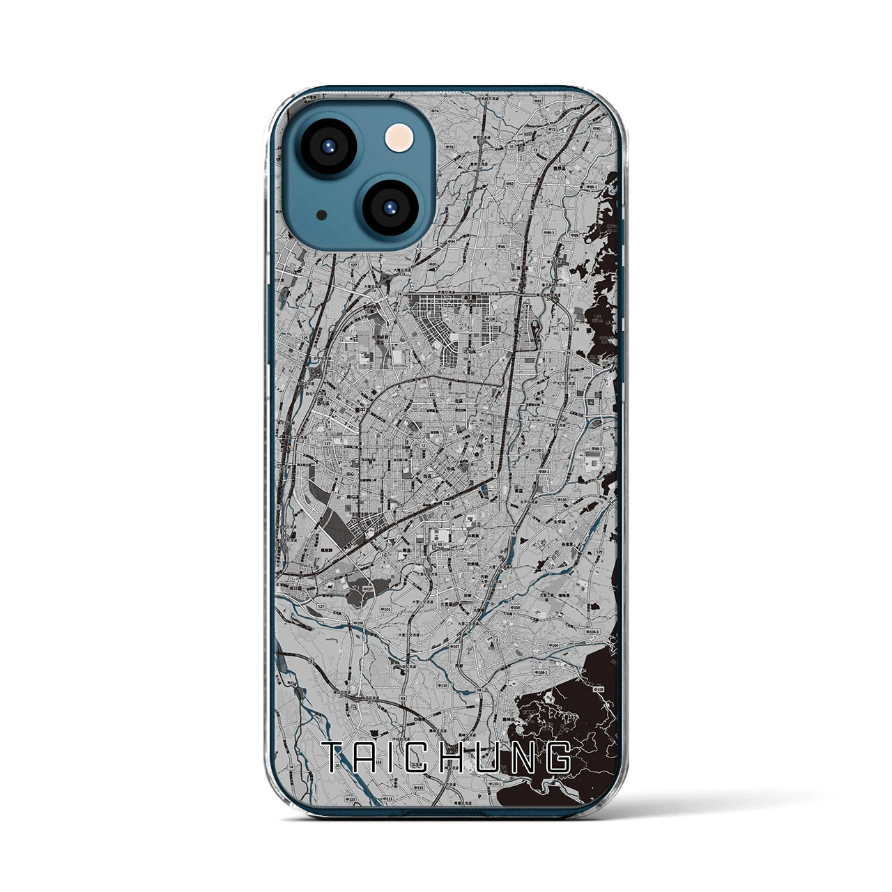 【台中(台湾)】地図柄iPhoneケース(クリアタイプ)