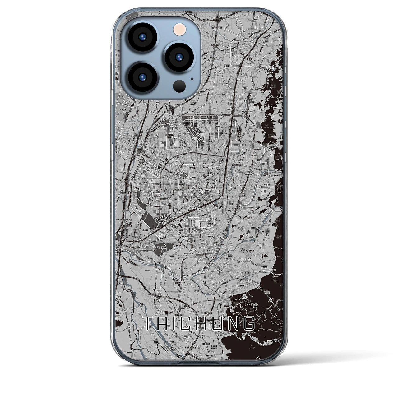 【台中(台湾)】地図柄iPhoneケース(クリアタイプ)