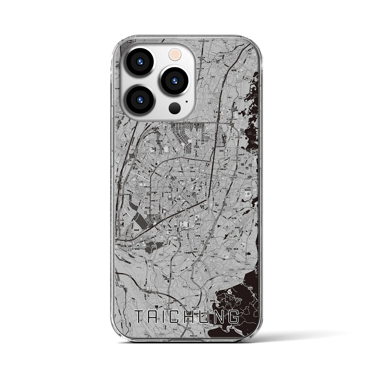 【台中(台湾)】地図柄iPhoneケース(クリアタイプ)