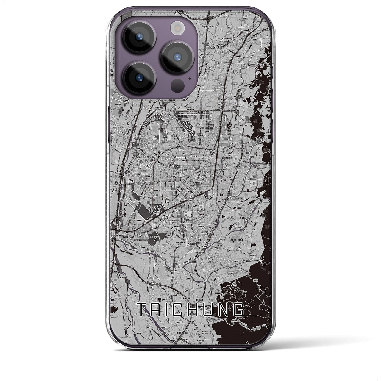 【台中(台湾)】地図柄iPhoneケース(クリアタイプ)