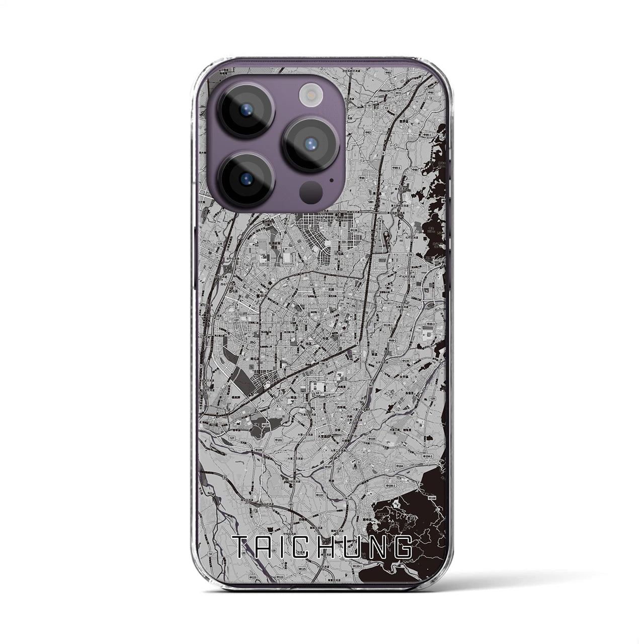 【台中(台湾)】地図柄iPhoneケース(クリアタイプ)