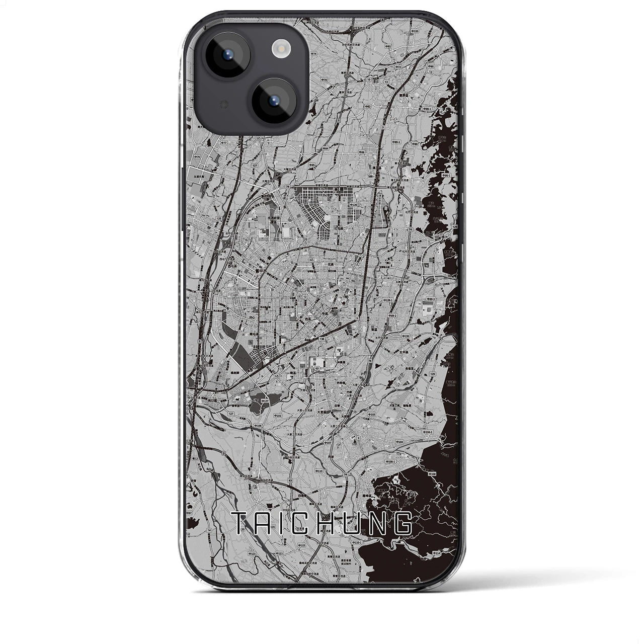 【台中(台湾)】地図柄iPhoneケース(クリアタイプ)