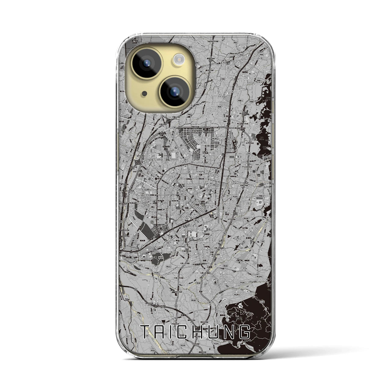 【台中(台湾)】地図柄iPhoneケース(クリアタイプ)