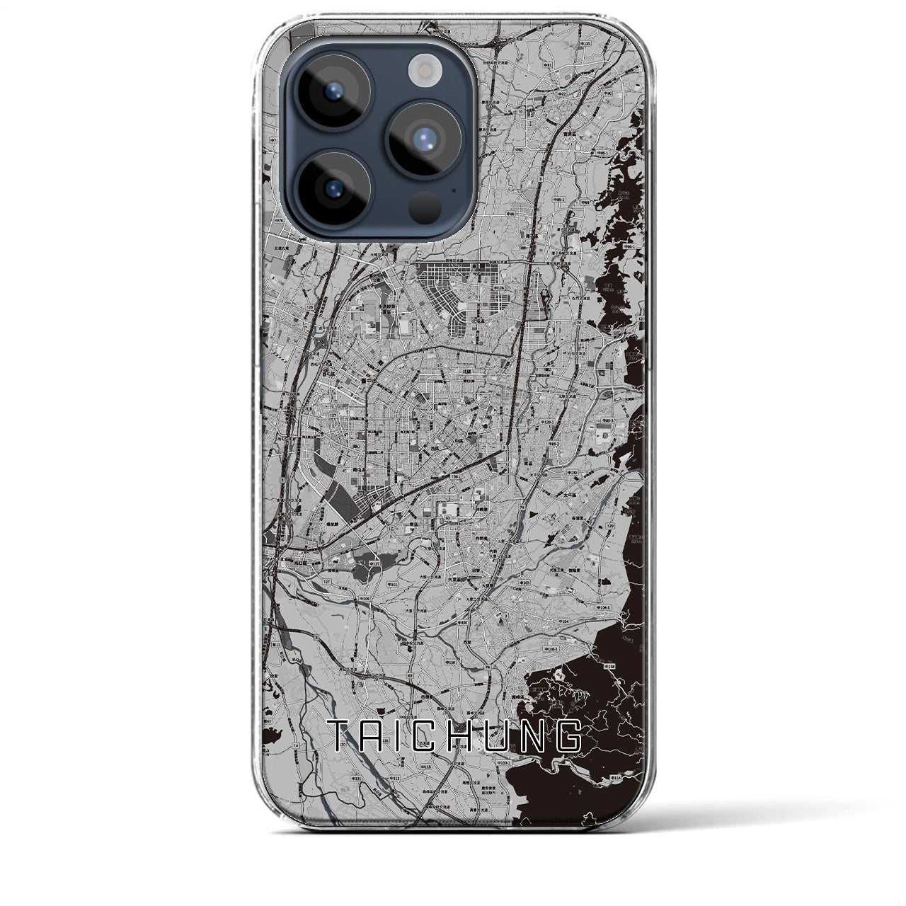 【台中(台湾)】地図柄iPhoneケース(クリアタイプ)